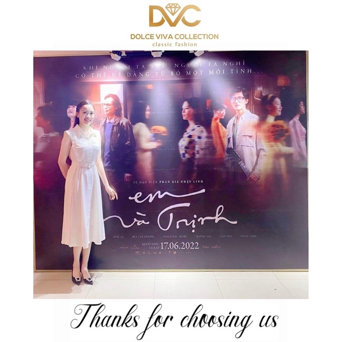 V2692 Váy sơ mi trắng tiểu thư dáng dài  sang chảnh -  Dolce viva colection
