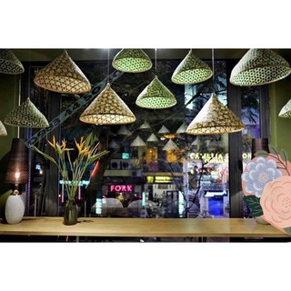 Chụp đèn mây tre đan