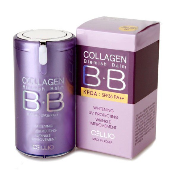 Kem Nền BB Cellio Collagen Blemish Balm SPF40 PA+++40ml #21 Light Beige: Da sáng