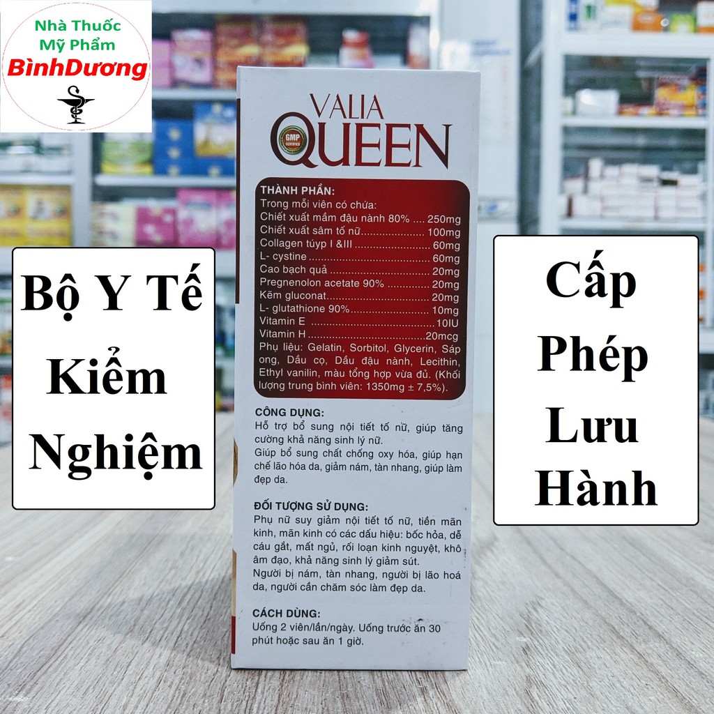 Valia Queen - Tăng Cường Nội Tiết Tố Nữ, Tăng Khả Năng Sinh Lý, Chống Lão Hóa Da, Giúp Làm Đẹp Da