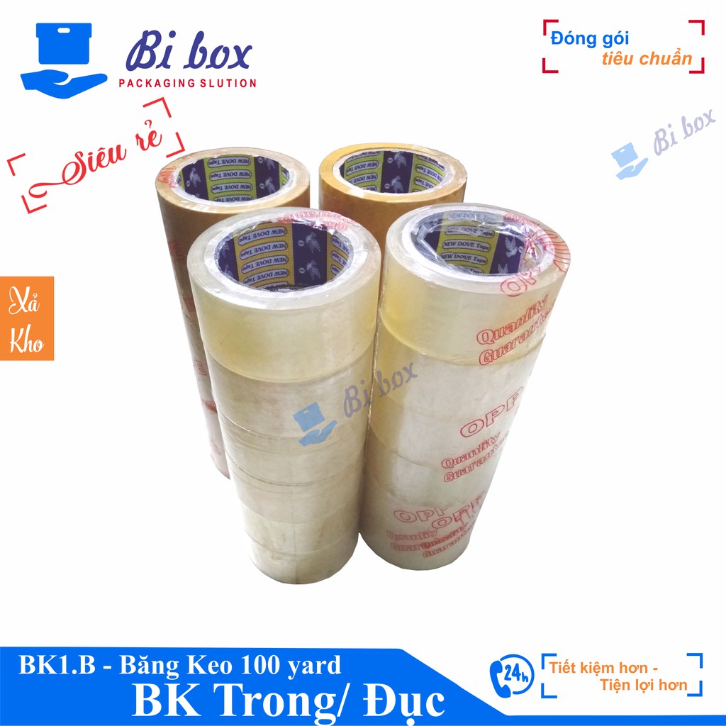 Băng keo 100 yard trong - đục giá rẻ