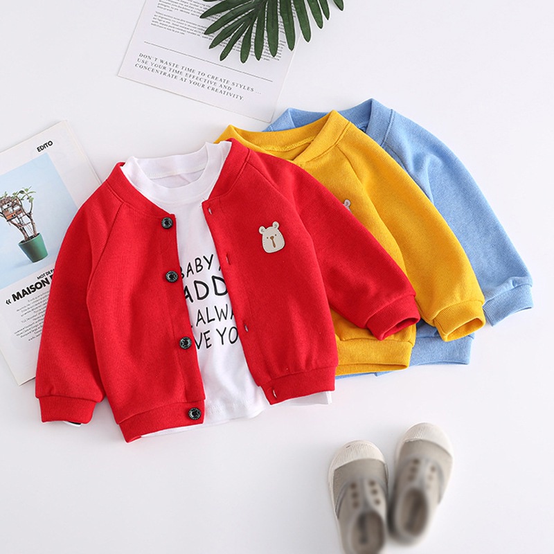 Áo khoác cardigan dệt kim tay dài in họa tiết hoạt hình dễ thương thời trang xuân thu cho bé 0-5 tuổi