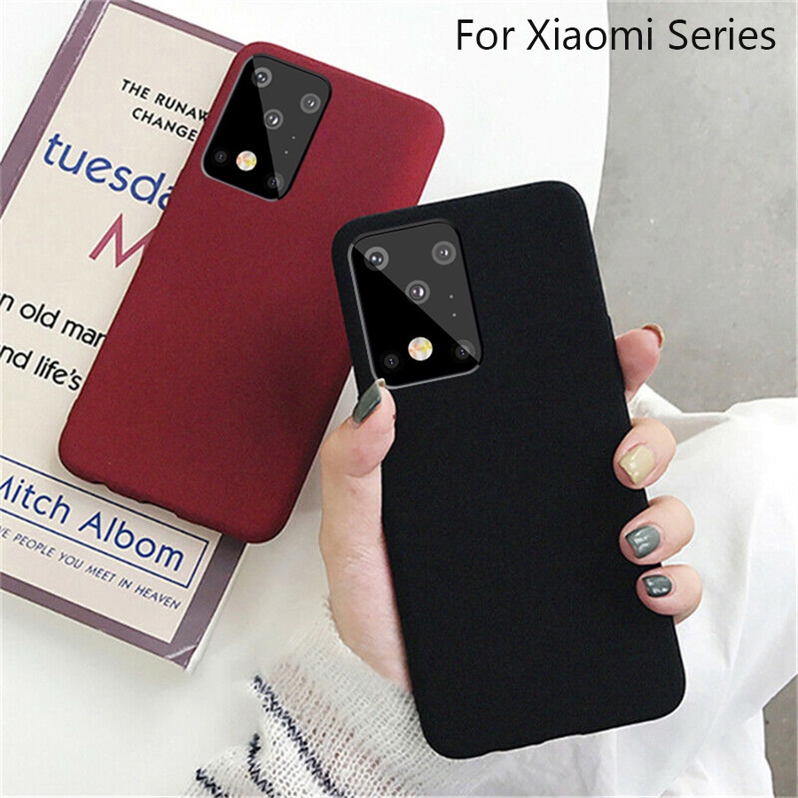 Ốp điện thoại mỏng mặt nhám TPU chống trượt cho Xiaomi Redmi Note 10 9 9s 8 7 Pro Max 4G 5G