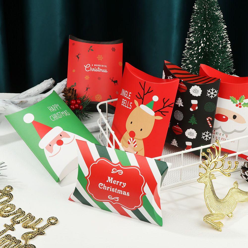 LANSEL Set 5 / 10 Hộp Giấy Đựng Kẹo Hình Gối Giáng Sinh