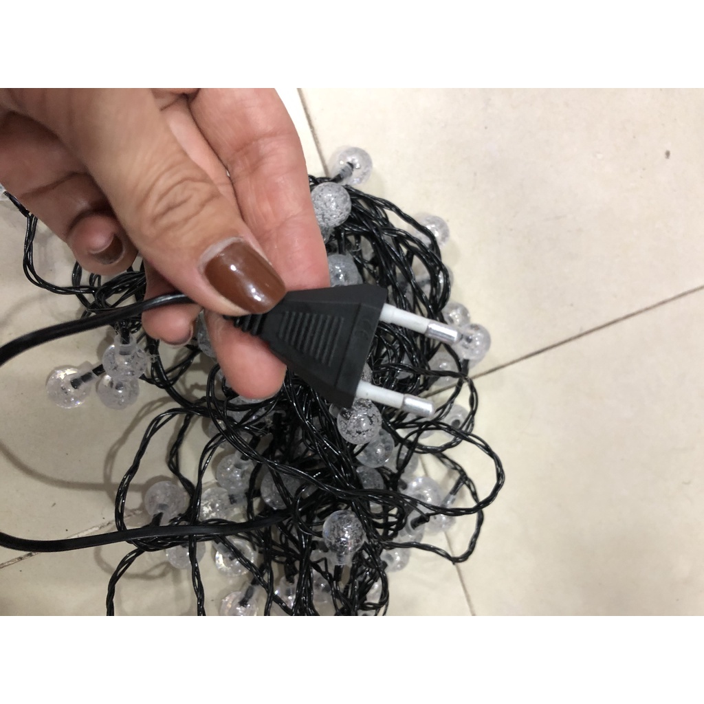 Bộ đèn bóng bi bọt nước dài 10m trang trí cây thông Giáng sinh Noel, trang trí cây mai cây đào Tết