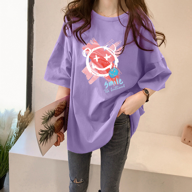 Áo Thun Ngắn Tay In Họa Tiết Con Bướm 2020 Cho Nữ Size 5xl