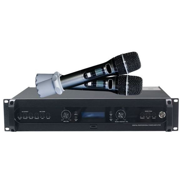 Amply karaoke cao cấp, giá xưởng - Đẩy liền vang kèm micro không dây AAV  CM-800