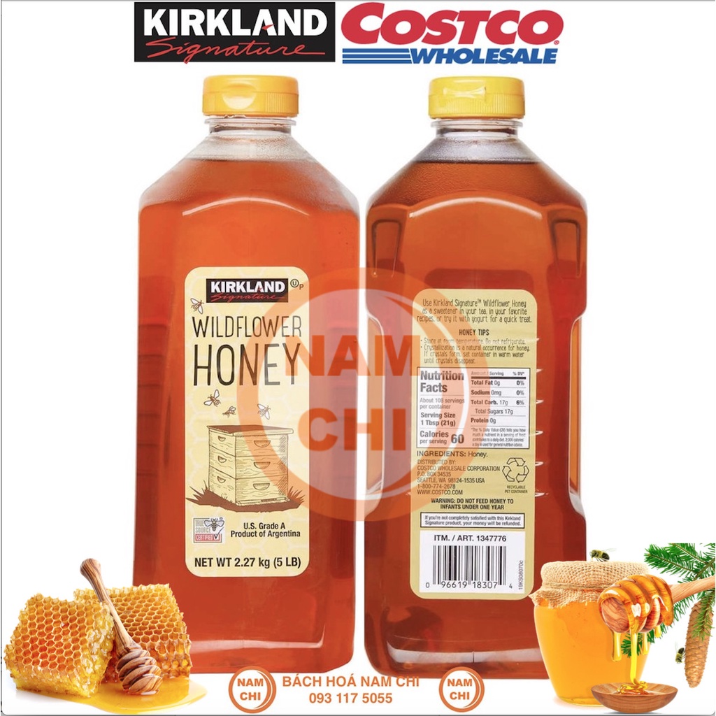 Mật Ong Hữu Cơ Kirkland Signature Hàng Costco Wholesale Chai 2.27KG (Chuẩn USA)