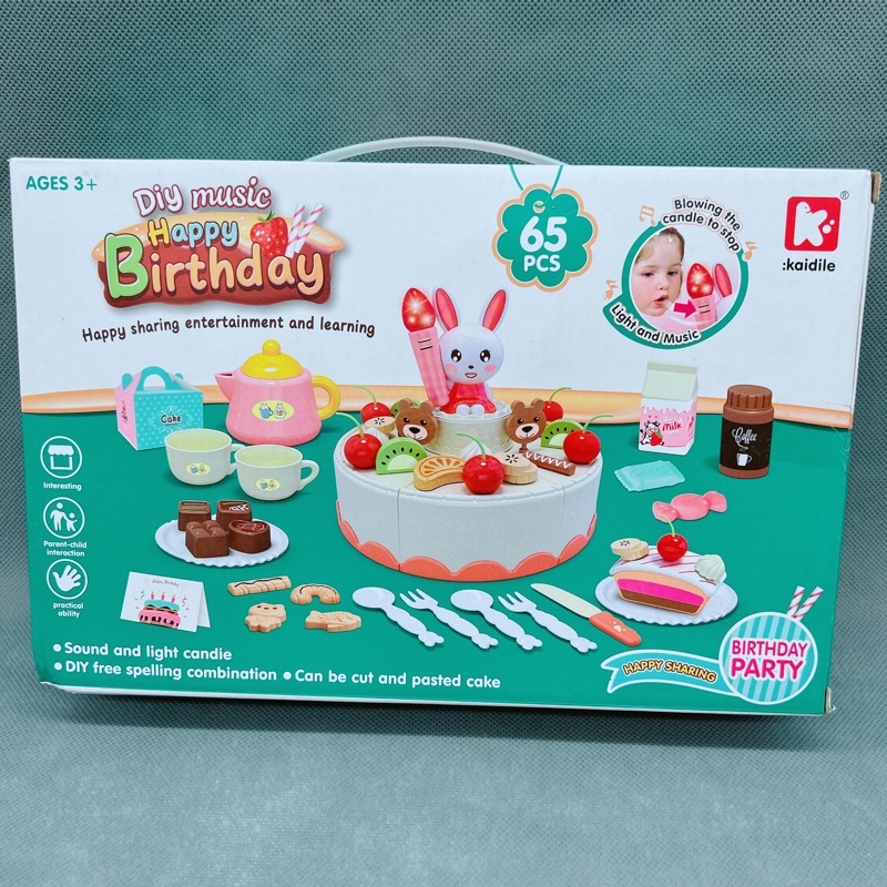 [HOT] Bộ đồ chơi cắt bánh kem sinh nhật hình thỏ cho bé 85 chi tiết, có đèn và có nhạc tphcm