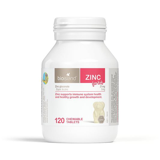 Viên bổ sung kẽm Zinc Bioisland 120 viên cho bé từ 1 tuổi hàng Úc  - Bee House