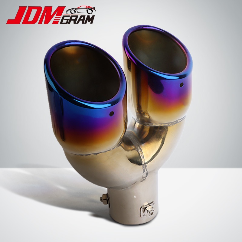 Ống Xả Xe Hơi Bằng Thép Titan Không Gỉ Hai Đầu Ra JDM Chống Thấm Nước Thông Dụng Nhiệt Bằng Thép Không Gỉ Ống Xả Ô Tô chụp ống pô ô tô Ống pô xe hơi bằng thép không gỉ trang trí phụ kiện ngoại thất ô tô
