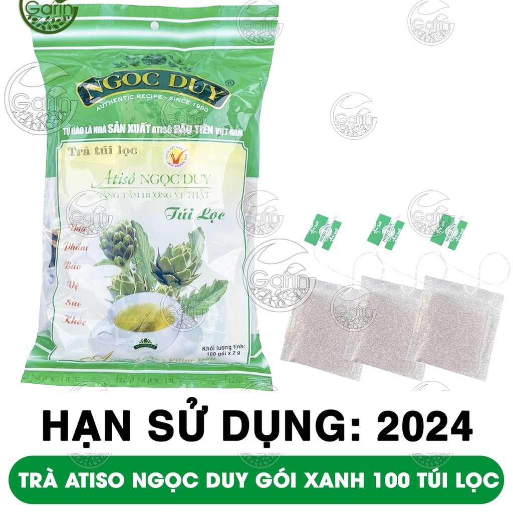 Trà atiso đặc biệt Ngọc Duy gói xanh 100 túi lọc siêu tiết kiệm giải độc gan, thanh lọc cơ thể Học Viện Quân Y Việt Nam