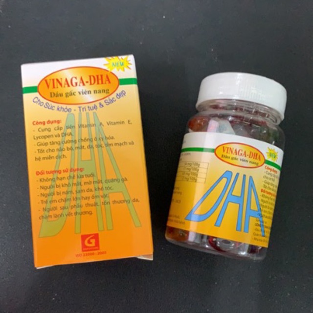 Vinaga DHA - Dầu gấc bổ sung vitamin A, E, DHA giúp sáng mắt, tăng thị lực, giảm khô, mờ, quáng gà, nám, sạm, lão hóa da