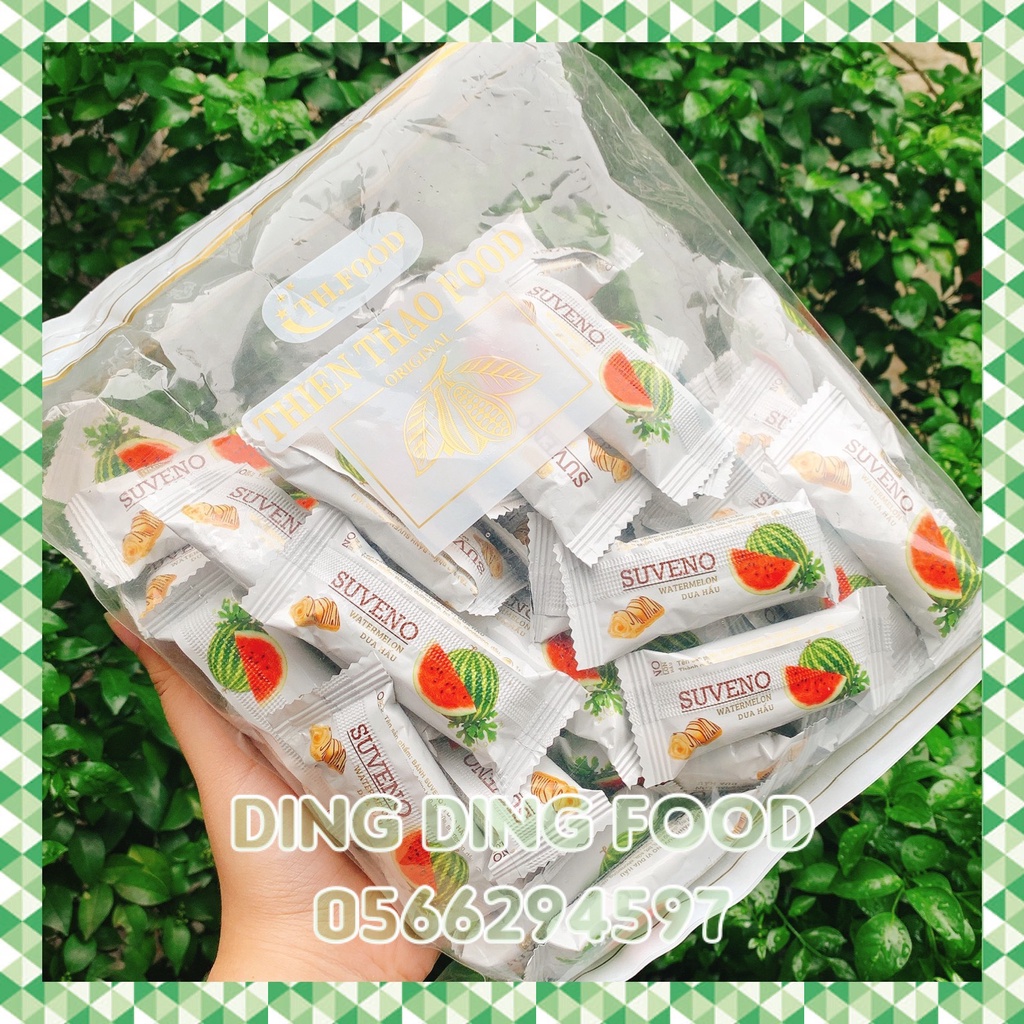 Mới - 500g Bánh Xốp Suveno Vị Dưa Hấu , Kem Sữa Chua Giòn Thiên Thảo, Ăn Vặt Siêu Ngon, DING DING FOOD