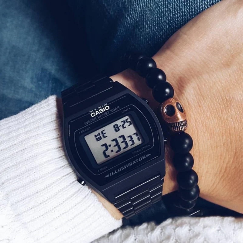 Đồng hồ Casio unisex Điện tử B640WB-1ADF Màu đen - Dây kim loại