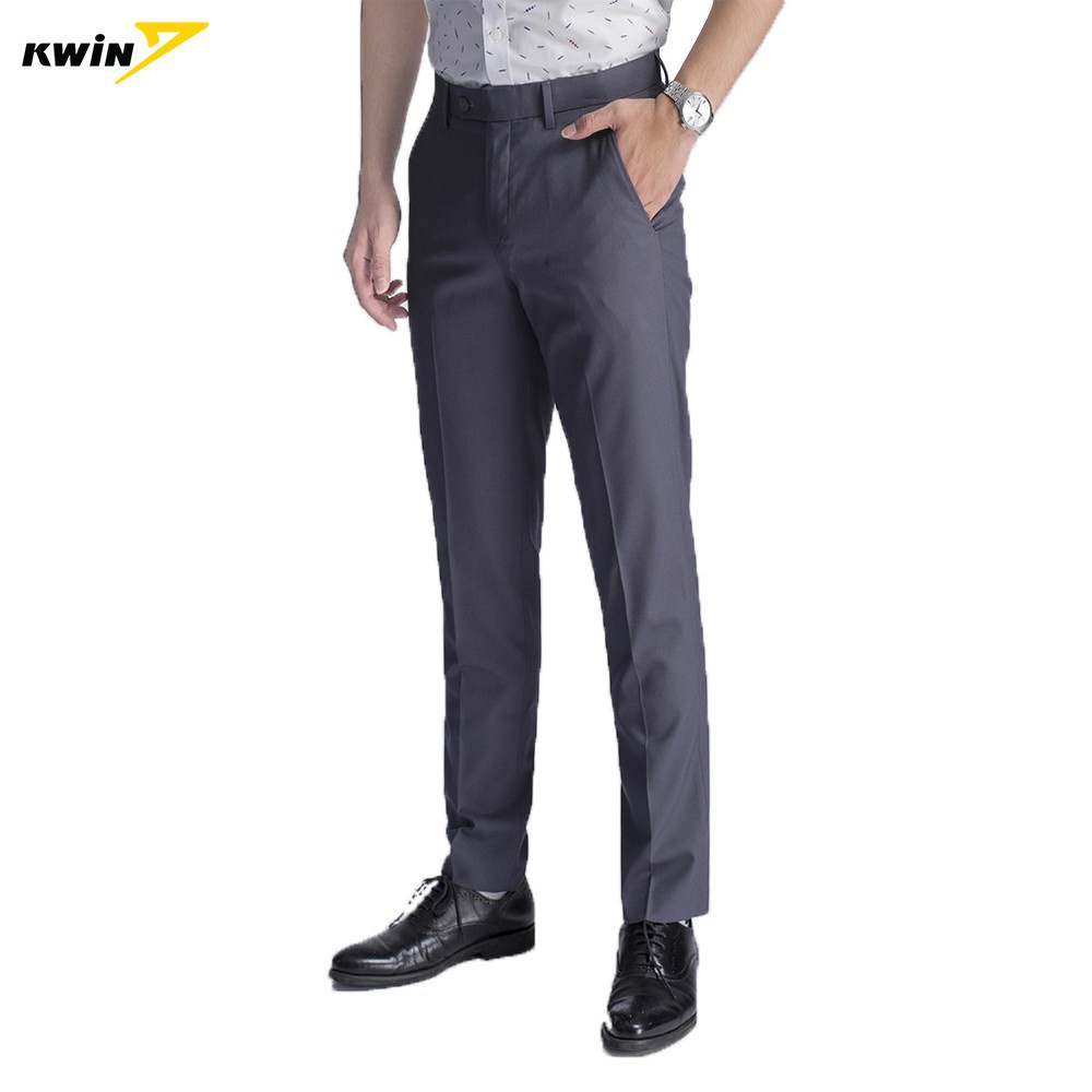 Quần Âu Kwin Arsitino Vải Co Giãn Regular Fit KTR00308 Màu Xám Size 31/32/33