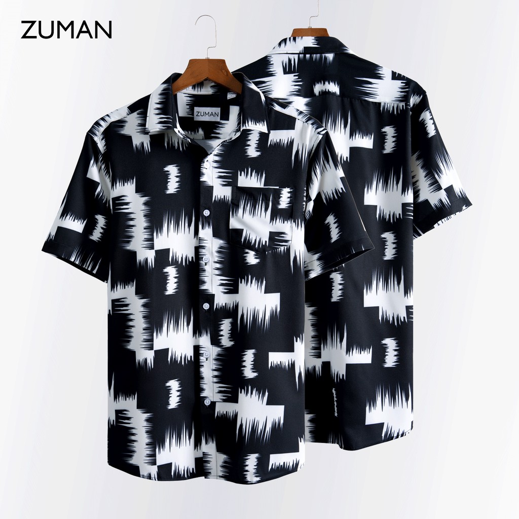 Áo sơ mi nam họa tiết tay ngắn Long Sleeve Shirts ASM112  ZUMAN  chất lụa cao cấp, form suông, thoáng mát | BigBuy360 - bigbuy360.vn