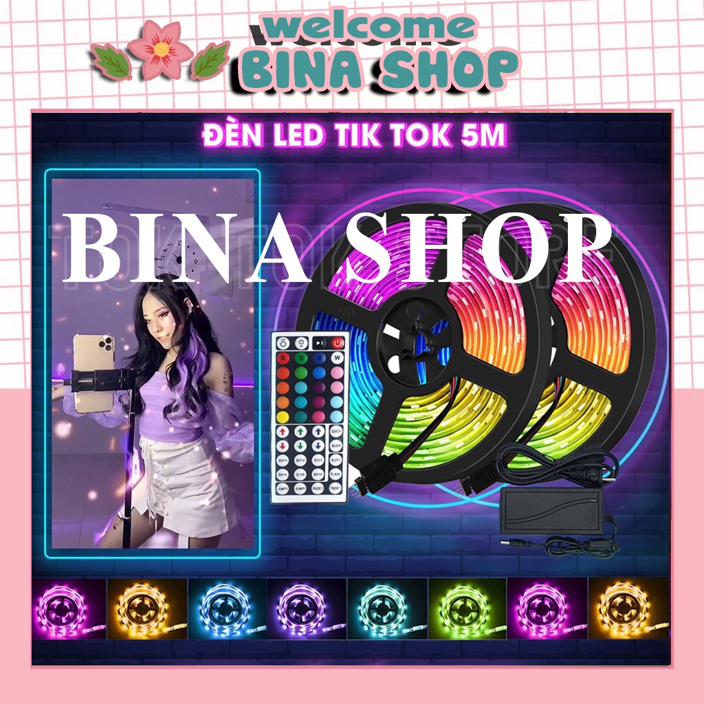 Dây đèn Led Tiktok, đèn led RGB dây 5M - Điều khiển 24 và 44 nút - BinaShop