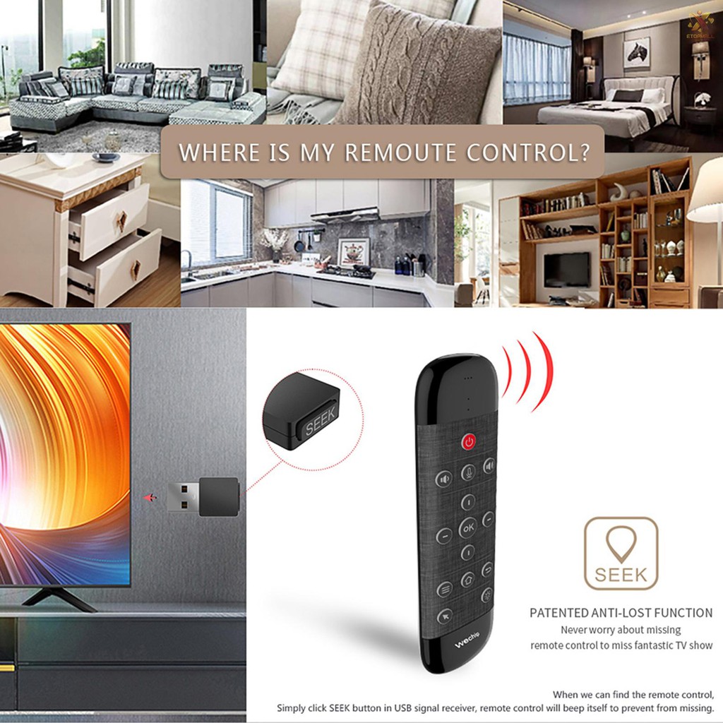 ANDROID Bộ Bàn Phím Điều Khiển Bằng Giọng Nói 2.4g Wechip W2 Pro