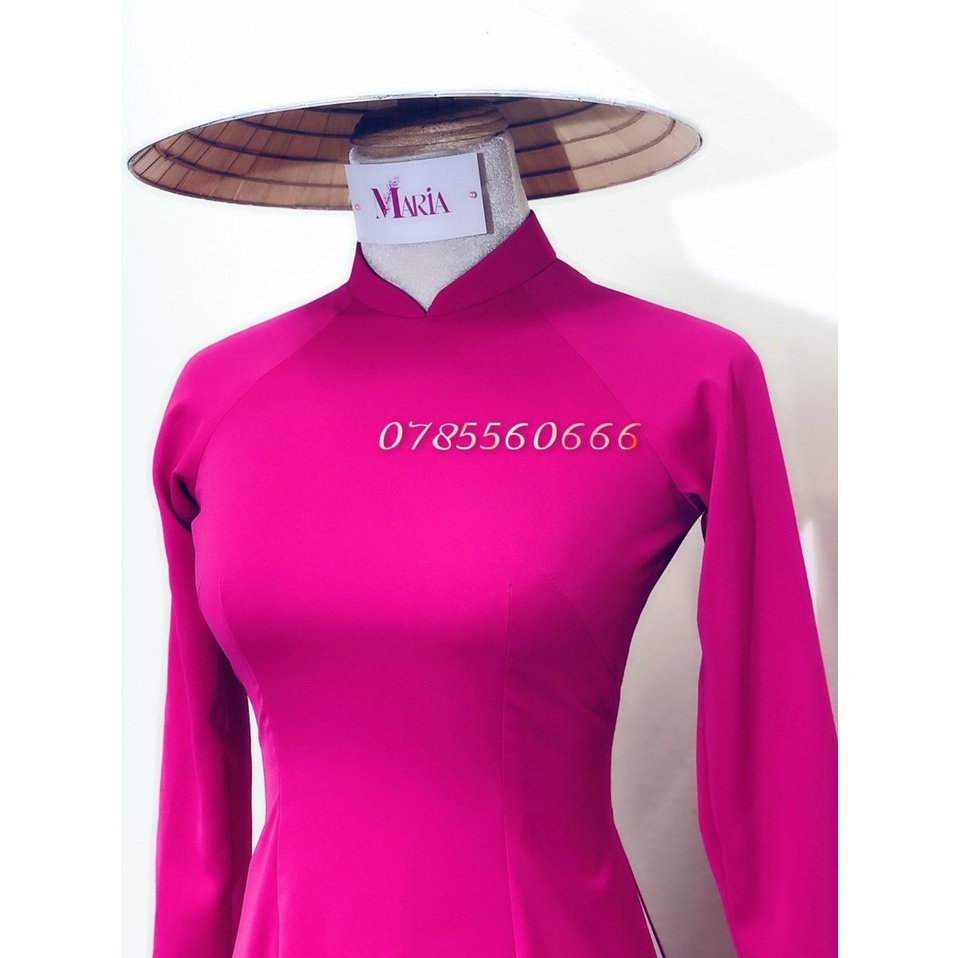 [𝐌𝐀𝐑𝐈𝐀] Áo dài màu hồng cánh sen chất vải LỤA MĨ CAO CẤP-CO GIÃN