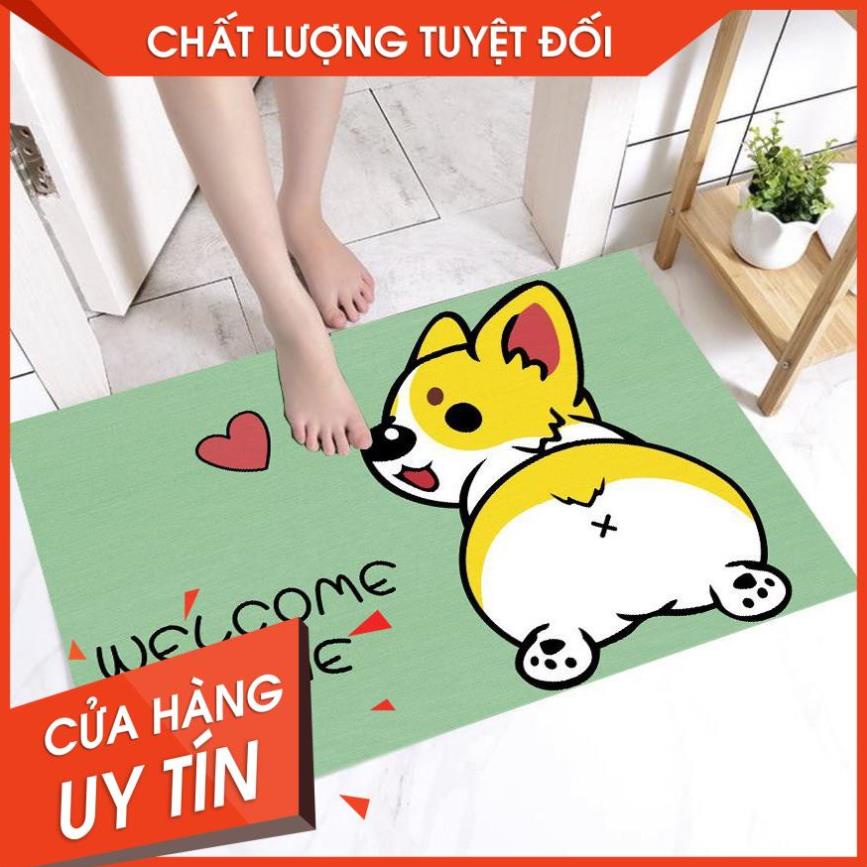 [ SIêu rẻ] Thảm chùi Chân 3D Chống Trơn Trượt Hình Thú Đáng Yêu kích thước 40x60cm