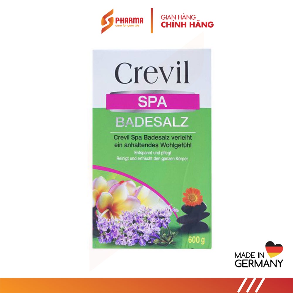 CREVIL SPA BADESALZ 600G - Muối tắm làm đẹp da, sạch mụn, tẩy da chết, nhập khẩu Đức