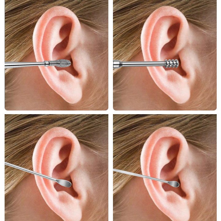 Bộ Dụng Cụ Lấy Ráy Tai 6 Món Tiện Lợi Làm Bằng Thép Không Gỉ. Chăm Sóc Tai Chuyên Nghiệp