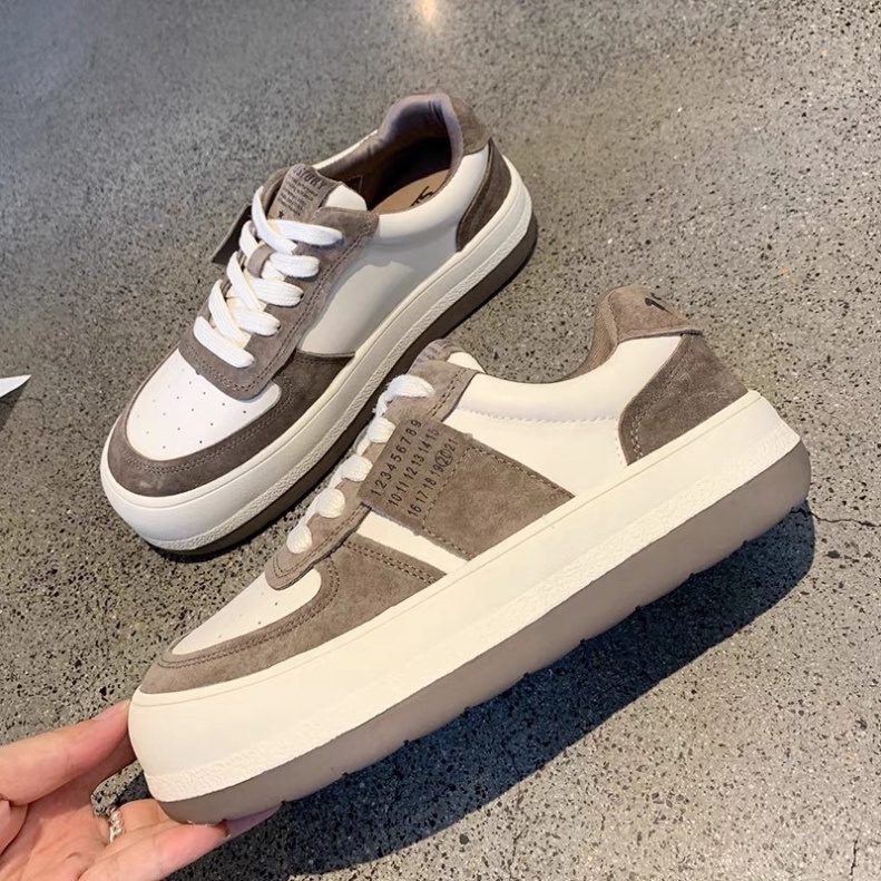 Giày Sneaker đế bánh mì mũi tròn, Giày thể thao đế độn 5p phong cách Hàn Quốc thời trang mùa xuân 2022 dành cho nữ