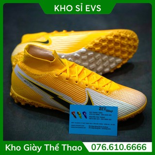 [FreeShip] [Tặng Tất/Túi] Giày Đá Bóng 𝗧𝗙 𝗠𝗲𝗿𝗰𝘂𝗿𝗶𝗮𝗹 𝟳 Vàng Trắng Cao Cổ Đã Khâu Siêu Hot