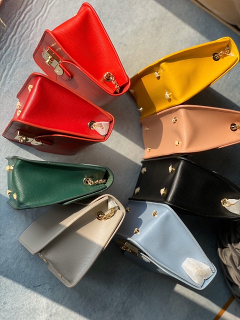 Túi khoá vuông da thật