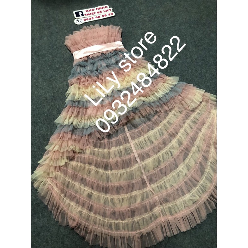 đầm tầng đuôi tôm phối màu ( ảnh và video thật 10000%)