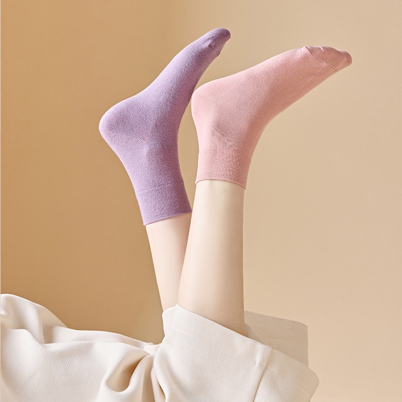 Tất vớ nữ nam cao cổ dài trắng dễ thương hàn quốc đẹp TAGU chân thấp nhún đủ màu trơn đen, đỏ, vàng, xám, xanh