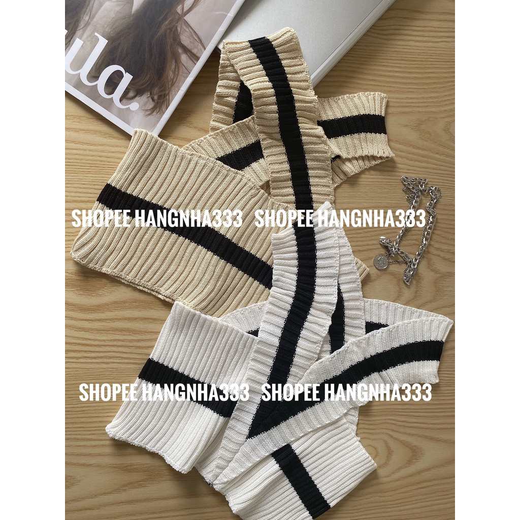 NEW || Áo croptop len cổ V chéo lưng mặc 2 kiểu nhiều màu phogn cách Hàn siêu xinh trendy