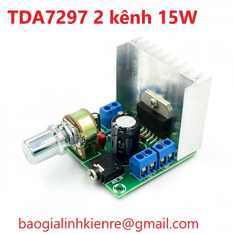 Mạch khuếch đại âm thanh TDA7297 2 kênh 15W