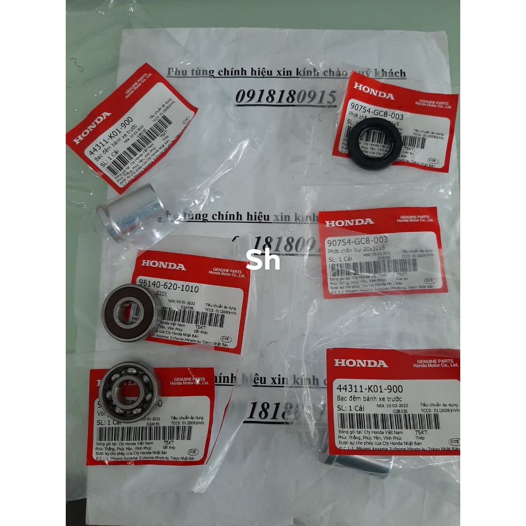 Vòng bi 6201 bi trước căn phớt Phớt chắn bụi Bạc đệm bánh xe trước sh 125 150 2012-2016-2017-2019-2020 2022 honda