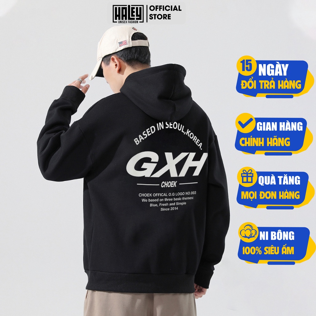 Áo Hoodie Nam Nữ Unisex Nỉ Bông Hàn Quốc mã GHX HD211 Chất nỉ đẹp dày - Quà tặng ngẫu nhiên