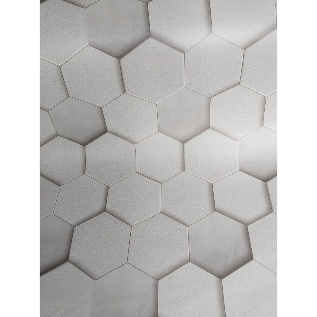 Decal giấy dán tường hình ngũ giác trừu tượng khổ 45cm keo sẵn bóc dán