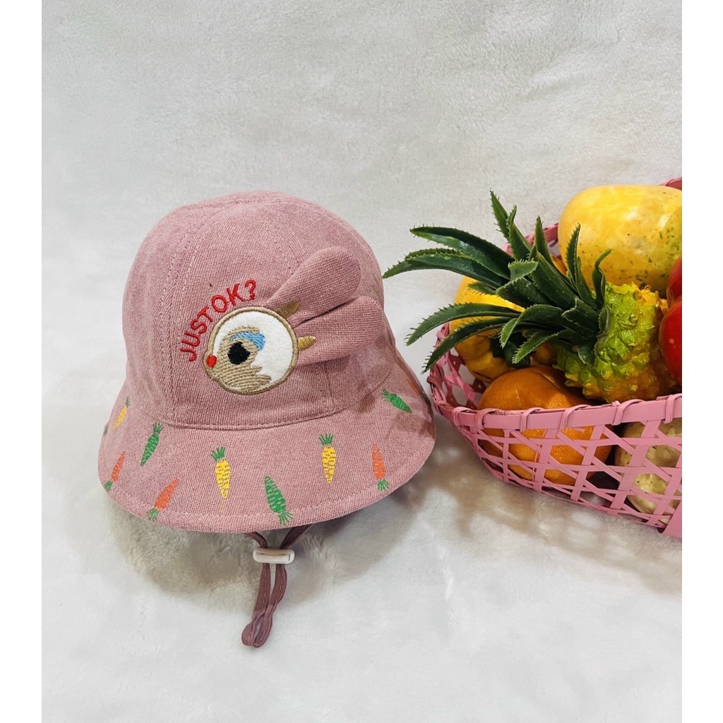 Nón cho bé (3 tháng - 15 tuổi) , nón baby hình CHÚ THỎ vải NHUNG mềm êm cute (Ảnh thật)