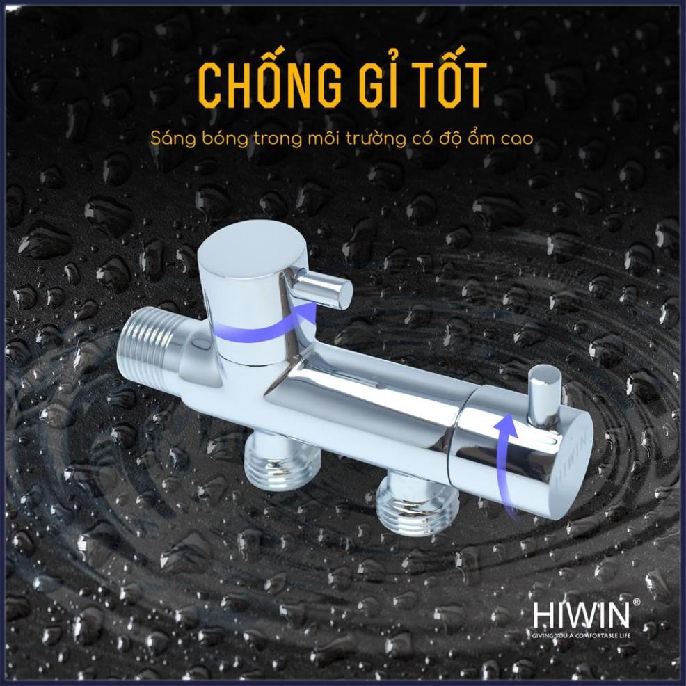 Van T chia nước vòi sen vòi xịt, van giảm áp lực nước chất liệu đồng mặt gương HIWIN JF-115