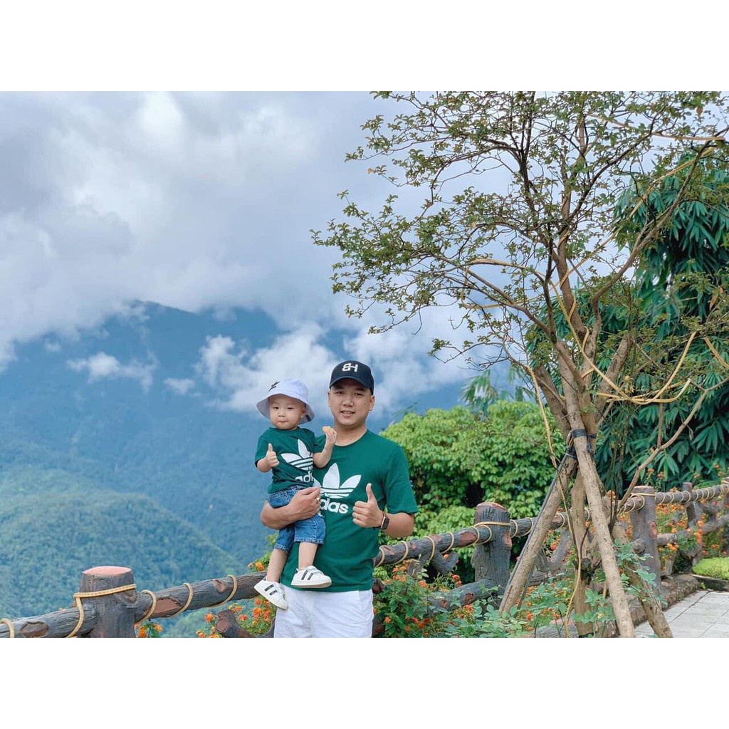 Áo thun nam nữ phông gia đình chất cotton loại 1 ADS Xanh Hot Trend 2021 JIMADO SL30