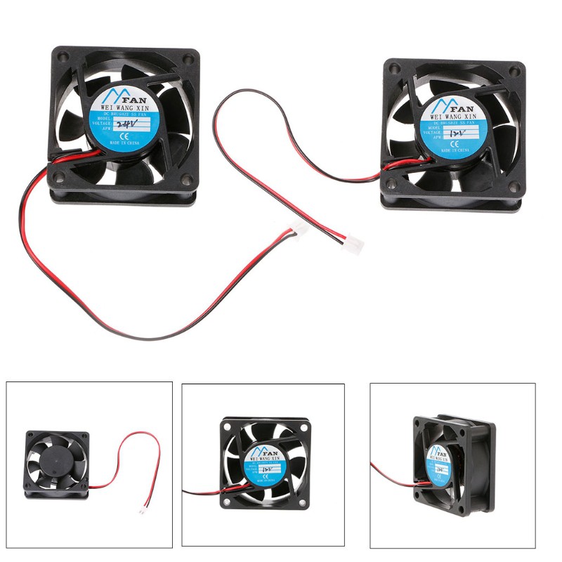 Quạt tản nhiệt hai chấu 60mm × 60mm × 25mm DC 12V 24V 2-Pin cho CPU máy tính