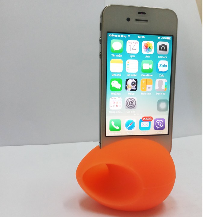 Loa điện thoại IP4 để bàn bằng silicon cấu trúc hình trứng thông minh không dùng pin hay điện GC2B-5