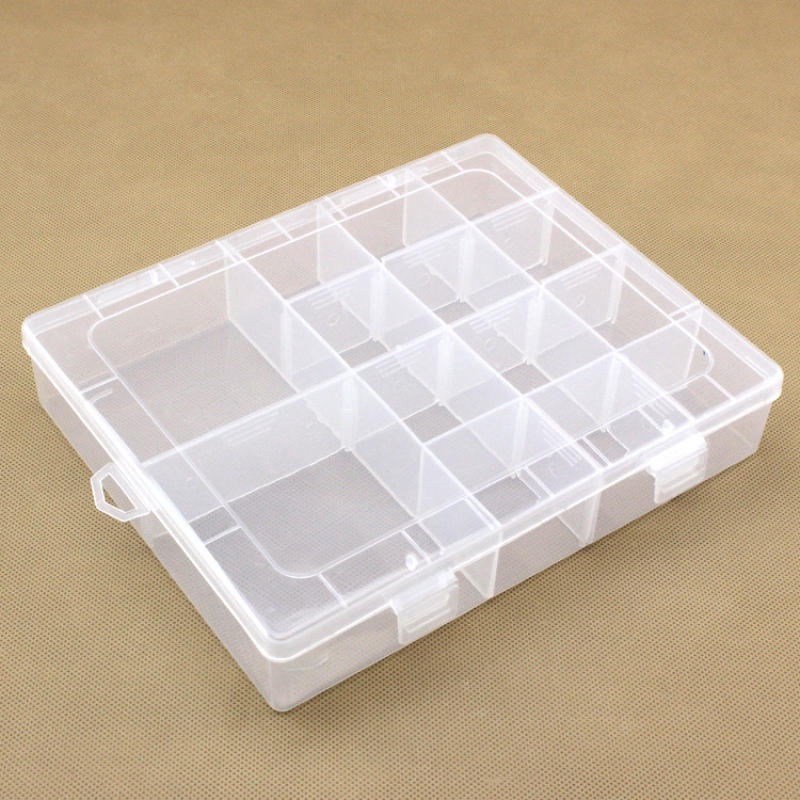 Hộp Nhựa Trong Suốt 14 Ngăn Đựng Trang Sức Tiện Dụng
