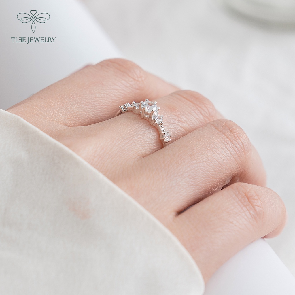 Nhẫn bạc nữ TLEE Snow Princess Fre nạm đá lấp lánh NCJ A0156