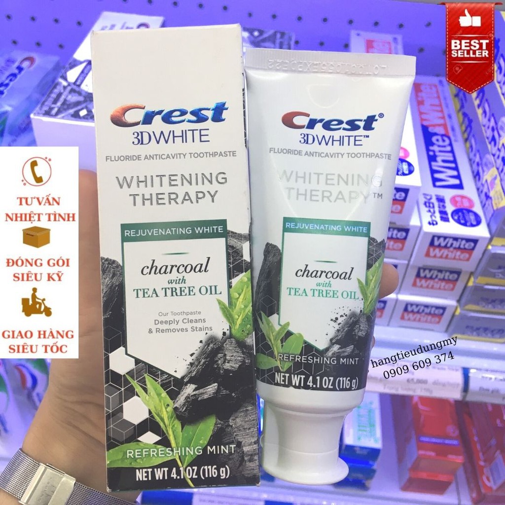 Kem đánh răng làm sạch sâu với than hoạt tính Crest 3D White Whitening Therapy 99g