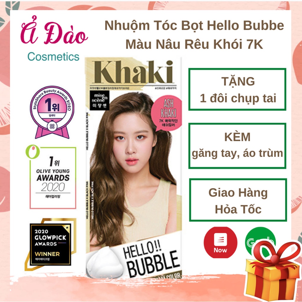 Thuốc nhuộm tóc BackPink màu nâu khói Khaki 7K | Thuốc nhuộm tóc tại nhà Mise En Scence dạng bọt 7K