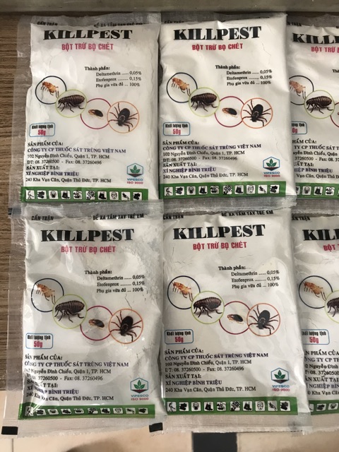 COMBO 3 gói Chế phẩm diệt kiến, gián, bọ chét ( rận), côn trùng- KILLPEST 50gram