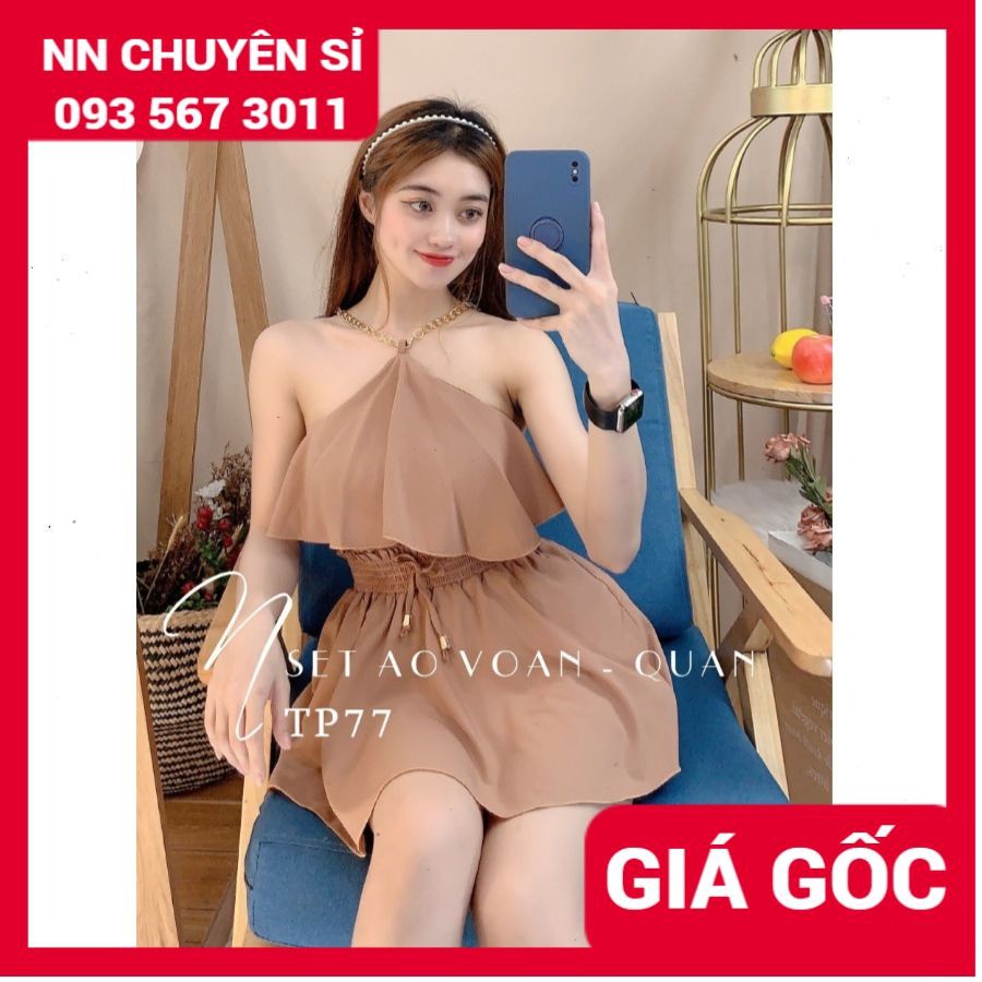 HÀNG ĐẸP - SET VOAN TẦNG PHỐI XÍCH TP77⚡ẢNH THẬT ⚡ SET ÁO VOAN KÈM QUẦN