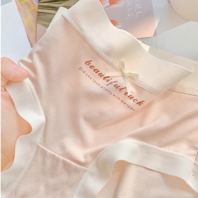 Quần lót nữ cotton viền lụa kháng khuẩn cạp cao 𝐁𝐞𝐚𝐮𝐭𝐲 𝐋𝐮𝐜𝐤