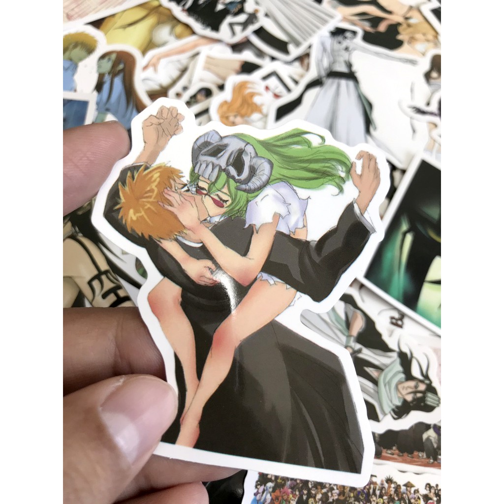 Miếng dán Sticker anime Bleach ( Sứ giả thần chết) trọn bộ 50 hình - In rõ ràng sắc nét khó tróc